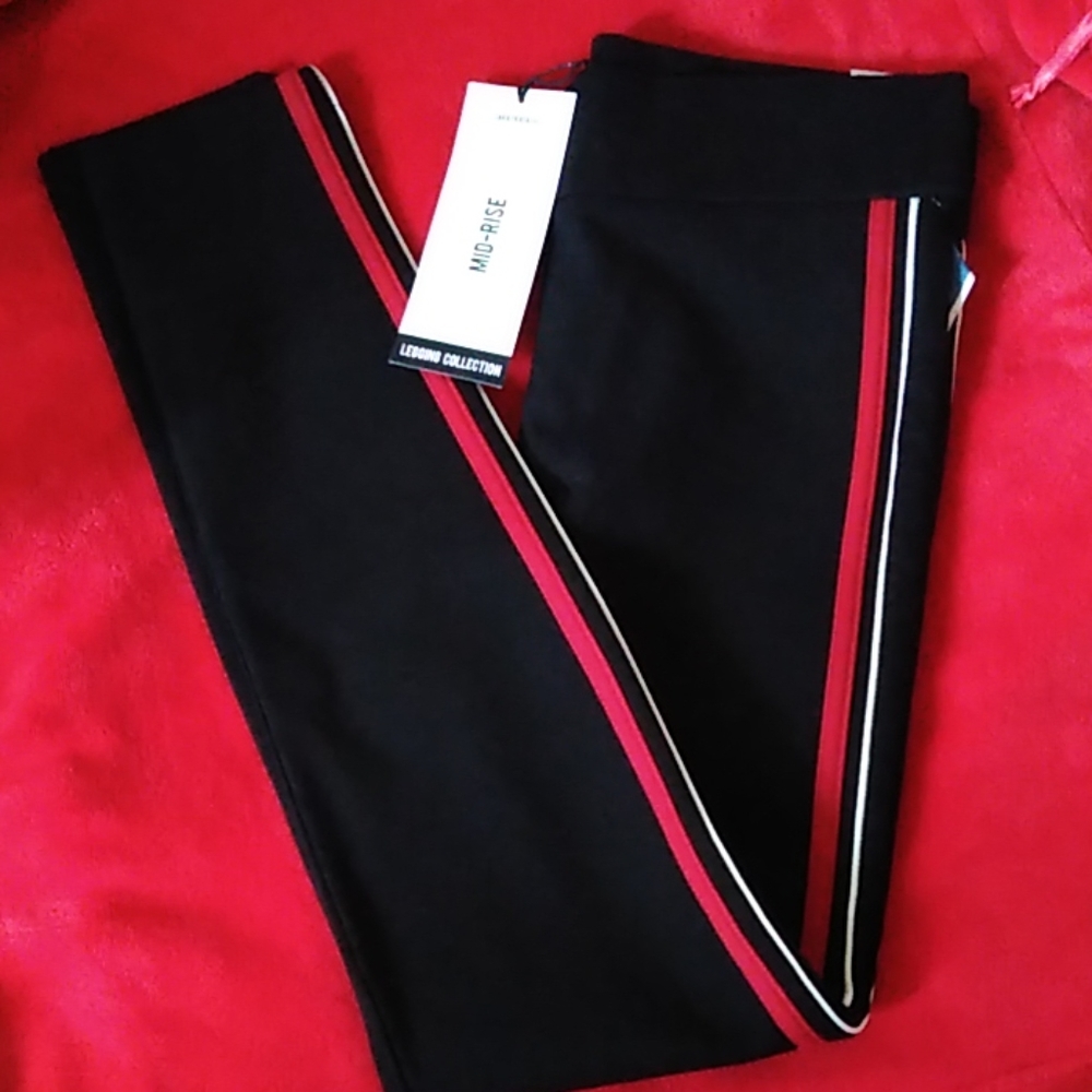 Black stripe zara leggins